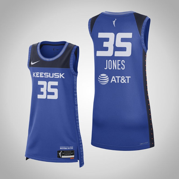 Women Connecticut Sun #35 Jonquel Jones 2021 Royal Rebel Edition Stitched Jersey Women Connecticut Sun #35 Jonquel Jones 2021 Royal Rebel Edition Stitched Jersey